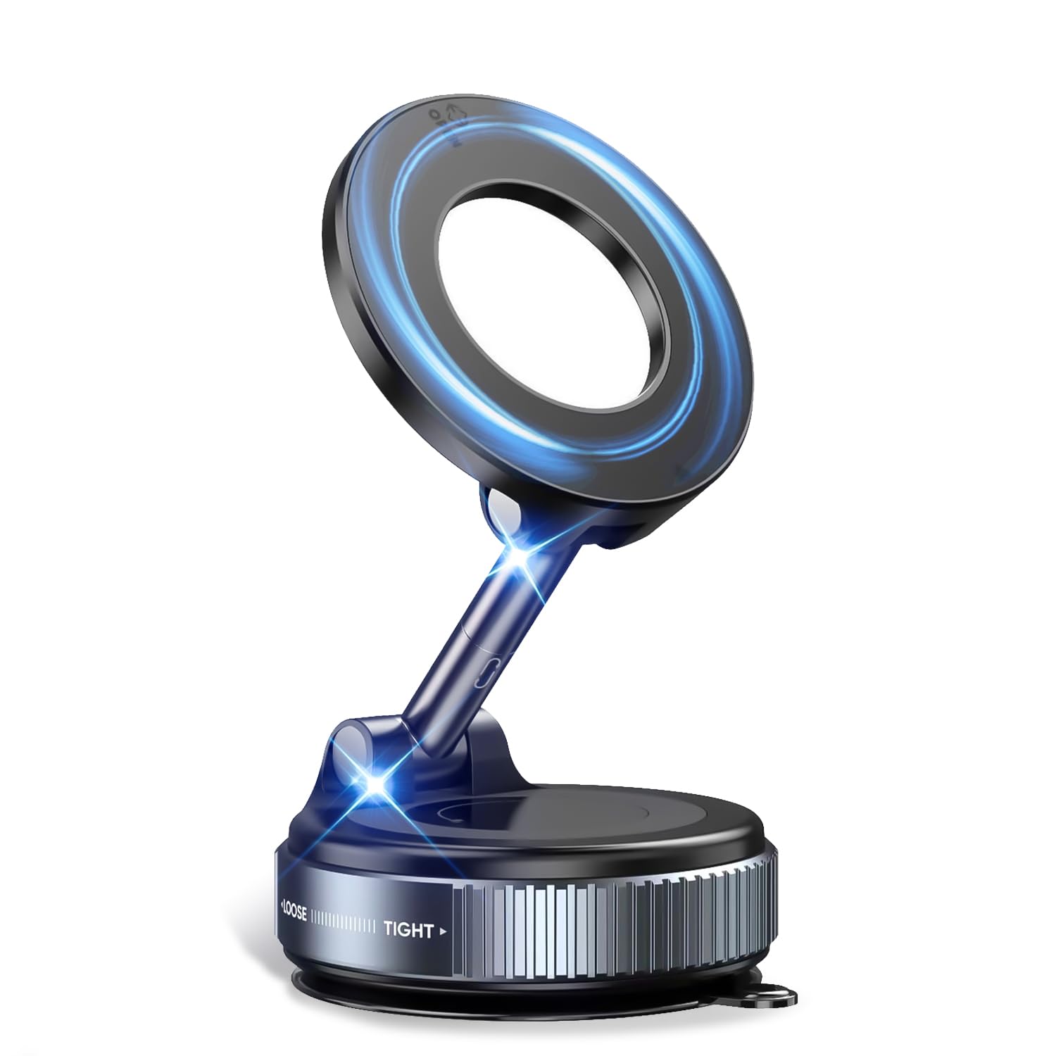 スマホホルダー 車 マグネット【2025超強磁力新登場】 真空吸盤 車 スマホスタンド Mag-safe 車載 安定性 高級合金素材 車載スマホホルダー 360°回転 多角度自由調節 片手操作 1秒で着脱 折りたたみ式 スマホ車載ホルダー iPhone&Android多機種と多車種が対応