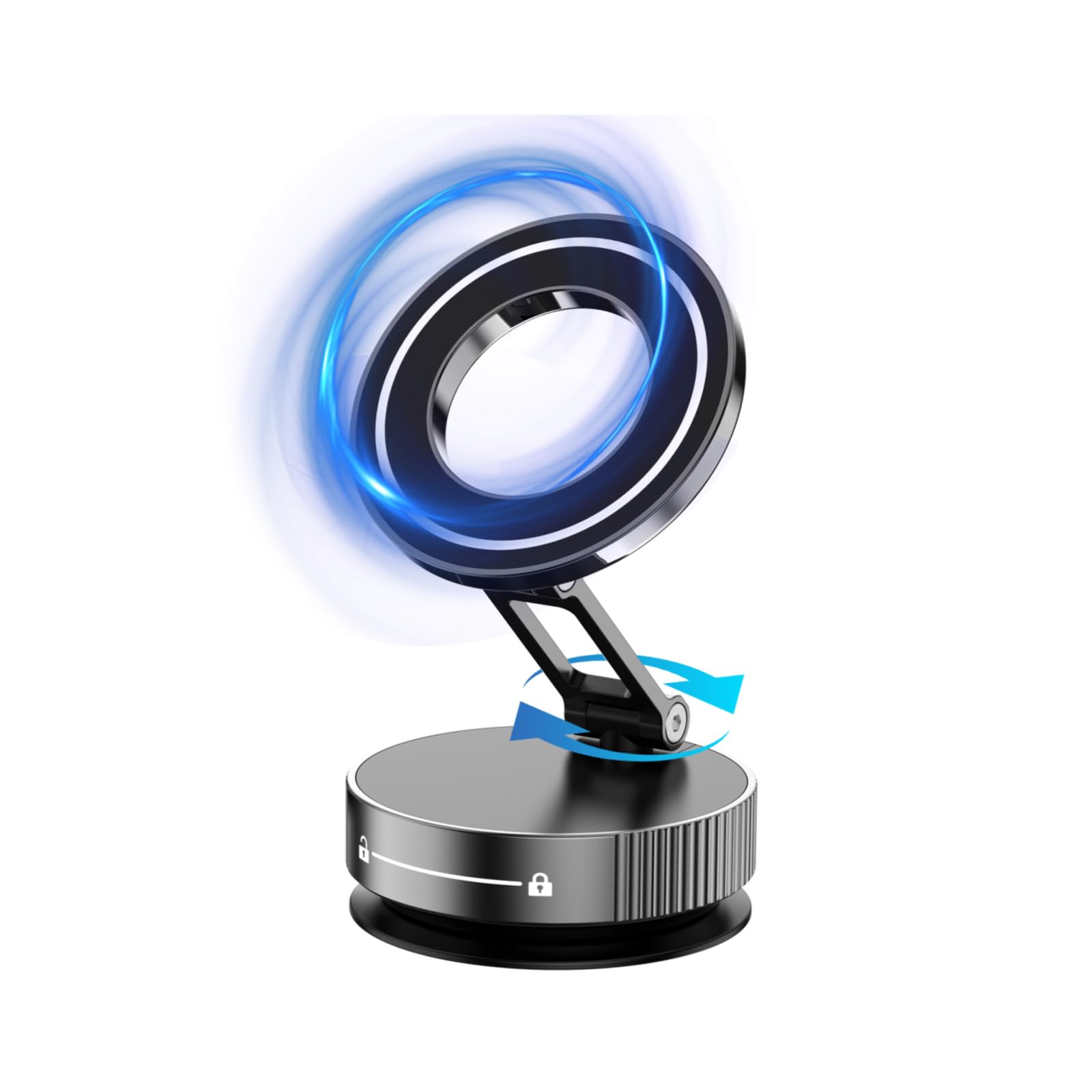 スマホホルダー 車 マグネット【真空吸盤+超強磁力】車 スマホスタンド 吸盤 Magsafe車載スマホホルダー 安定性拔群 360°回転 多角度自由調節 マグセーフ 車用品 iPhone/Android/Sony/Samsung/HUAWEI/Google全機種と全車種が対応 高級合金素材 カー用品 携帯スタンド 車 折りたたみ式 片手操作 1秒で着脱
