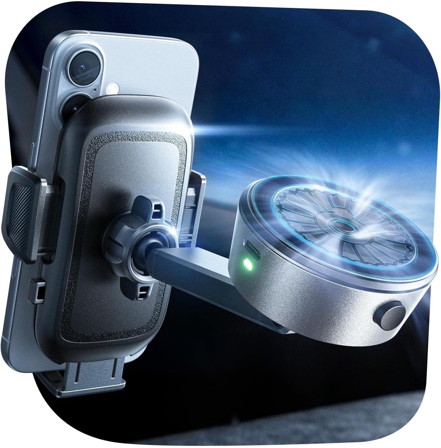 LISEN 【2025 iPhone向け特別設計 +電動真空吸盤】真空吸着式スマホホルダー 車 LISEN 車載スマホホルダー 吸盤 多角度自由調節 360°回転な台座 ダッシュボード用車載スマホホルダー 車すまほホルダー人気 iPhone 16 15 14 13 Pro Max Plus Sharp Samsung Galaxy S25 24 Ultraシリーズ機種対応